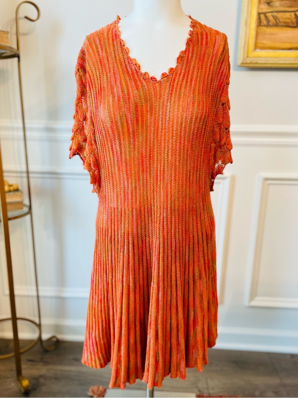 Mechant Peacock Pleated Tunic Dress